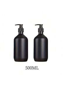 1/2 Pcs,Matte Black PET Soap Dispenser Soap Dispenser,Countertop Lotion Bottle With Pump,Bathroom Lotion Liquid Soap Dispenser,Hand Soap Container,Bathroom Countertop Pump Dispenser,Refillable Shampoo Shower Gel Conditioner Empty Bottle,Bathroom Accessories, Back To School