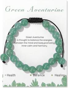 Natural Stone Crystal Beaded Bracelet Adjustable Handmade Jewelry - Exit - View 12