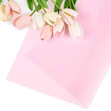 Hau 20 Sheets Light Pink Flower Wrapping Paper, Waterproof Floral Wrap Solid Bouquet Wrapping Paper Florist Supplies (22.8 X 22.8 Inch) - Hồng - Xem 4