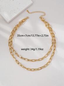 1pc Fashionable Minimalist Geometric Multi-Layer Necklace For Women, Suitable For Party And Daily Wear