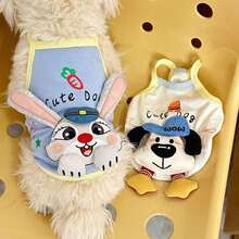 1pc Cartoon Pet Dog Cat Vest Shirt, Thin Breathable Elastic, Small Dog Cat Clothes For Spring Summer Autumn, New Cute 3D Rabbit Dog Decor Suspender, Suitable For Cats, Teddy, Pomeranian, Small Breed Dogs - Multicolor - View 5