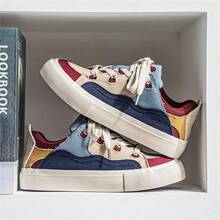 男士休闲鞋，百搭透气低帮厚底运动鞋，适合运动和户外 - 紅色 - 查看 4