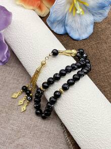1pc 33pcs Glass Bead Classic Steady Bracelet, Suitable For Men's Daily Wear