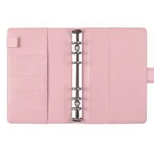 A6 PU Leather Binder 6-Ring Notebook, Stylish Design, Personal Notebook Binder Cover, Can Be Used For Cash Budget Storage Shell, Album Shell,For School Supplies,Back To School