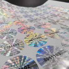 196pcs/392pcs 20x20mm Stickers Unique Sequential Serial Numbering Hologram Tamper Proof Stickers, Self-Adhesive PET, Rotundity,Gloss Finish, English Text, For Halloween And Christmas Packaging Decoration Stickers - Silver 196pcs - View 5