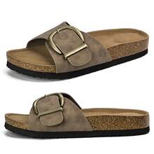 Women Ruched Open Toe Sandals Square Toe Design - Xám - Xem 5