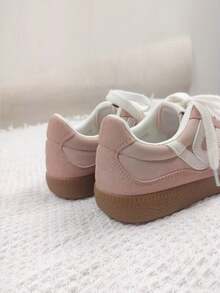 秋冬女士透气粉色鞋子，学生休闲运动鞋，新款春夏软底百搭运动鞋 - 粉色 - 查看 5