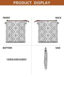 2 件套波西米亚复古风格轻便便携式复古斜挎包，适合度假旅行和礼物 - 灰色 - 查看 3