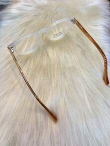 48mm Plain Black Frame Glasses, Small Frame, Retro, Round Face, Women Can Wear Myopia Glasses - trắng - Xem 4