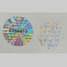 196pcs/392pcs 20x20mm Stickers Unique Sequential Serial Numbering Hologram Tamper Proof Stickers, Self-Adhesive PET, Rotundity,Gloss Finish, English Text, For Halloween And Christmas Packaging Decoration Stickers - Silver 196pcs - View 2
