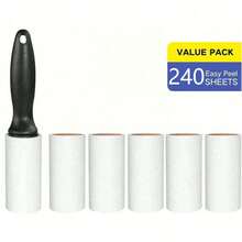 Bộ lăn bụi siêu dính 80/160/240 tờ - Loại bỏ lông thú cưng - Bao gồm 1 cán cầm và 2-4 cuộn thay thế, thích hợp cho thảm xe hơi, ghế xe hơi, nội thất xe hơi, đồ đạc, ghế sofa và quần áo. - Nhiều màu 1 - Xem 14