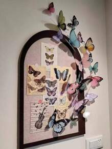 12pcs 3D Butterfly Wall Stickers With Double Wings - Magnet + Double-Sided Adhesive PVC Plastic Butterflies, Suitable For Home And Party Decoration, Great For Weddings, Birthdays, Graduations, Patriotic Celebrations, Christmas, Mother's Day, Father's Day And Various Holidays, No Electricity Required