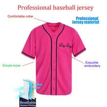 Camiseta unisex para hombres y mujeres, inspirada en la película Next Friday Pinky's Record, con estilo hip hop de los 90, con costuras, para fans de deportes, de tela elástica rosa, camisa deportiva casual con botones y bordados para entrenamiento y partidos