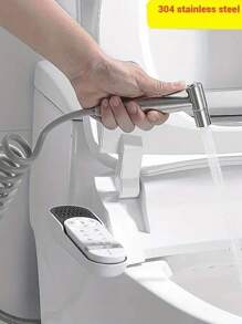 Set de 3 pulverizatoare de bideu portabile, pulverizator de bideu pentru toaletă montat pe perete cu debit de apă reglabil, furtun flexibil de 79 inci și suport, pentru curățarea băii, igiena personală și spălarea toaletei, sporește confortul curățării băii, instrument de curățare multifuncțional, accesoriu esențial pentru baie