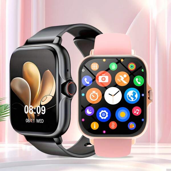 1.83" Full Screen Touchscreen Unisex Smart Watch, With Calling, Step Tracking, Calorie Counting, Multi-Sport Modes, Distance Tracking, Incoming Call & Sedentary Reminder, Multi-Function Smart Watch, Wireless Connection For Android/IOS