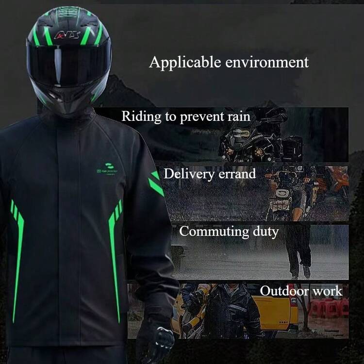 Novo Poncho de Chuva com Capuz Adulto Reforçado, Jaqueta de Chuva para Motocicleta, Moda Jaqueta de Chuva para Cavalgar, Conjunto Reforçado de Jaqueta e Calça de Chuva à Prova d'Água e à Prova de Vento para Atividades ao Ar Livre, Jaqueta de Chuva e Capa de Chuva Resistente ao Desgaste e Anti-Motim, Jaqueta de Chuva Multifuncional para Ciclismo, Viagem, Escalada, Respirável - Multicolorido - Visão 9