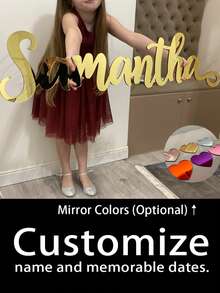 Custom Acrylic Name Sign Choose Your Font - Living Room Decor, Party Decoration, Baby Name Sign, Nursery Decor, Mirror Gold Sign - 彩色 - 查看 1