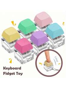 1PC Keyboard Keychain Decompression Toy - Portable, Multicolor PVC Material, Black, White, Blue, Red, Yellow, Gray, Finger Keyboard Toy, Button Gift For Adults Release Stress, Audible Click, Interchangeable Keycaps & Base, Thanksgiving/Birthday/New Year Gifts