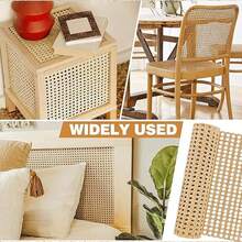 Rollos de ratán de 50x100cm para proyectos de bricolaje y reparación de muebles, tela de ratán adecuada para sillas, armarios, techos y camas, para decoración del hogar - Color imitación madera - Ver 10