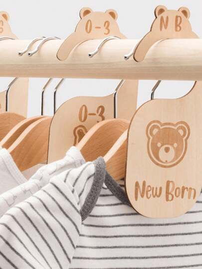 1 set/7 st vackra trägarderobsavdelare för baby - söt björndesign för kläder från nyfödd till 24 månader - bedårande barnrumsdekorationer, hängavdelare, organisera enkelt ditt lilla flick- eller pojkrum