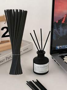 50pcs Rattan Reed Diffuser Sticks, Suitable For Home, Office, Hotel Spa, Essential Oil Fragrance Diffuser Reeds, 20cm X 3mm (Natural Color, Black)