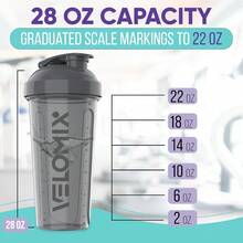 2 Pack 28oz Fitness Shaker Bottles With Stainless Steel Whisk Balls, Leakproof Protein Mixer Cup For Gym Workout School Travel, Includes Cleaning Brush & Wide Mouth Design For Easy Mixing - 灰色/白色 - 查看 5