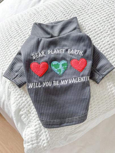 1pc Pet Clothes, Dog/Cat Apparel, Cute Outfit For Small Dogs, Warm & Comfortable Autumn/Winter Undershirt - Grey