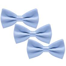 carahere 3pcs Men's Bow Ties Set, Black, Navy Blue, Light Blue, Dark Green Solid Color Pre-Tied Adjustable Bow Ties, Suitable For Formal Occasions, Casual Parties, Weddings, Tuxedos, For Adult Men Or Teenagers 13 Years Old And Above