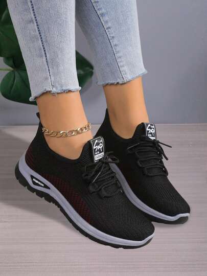 Zapatillas de malla transpirables y cómodas para mujer, suaves e informales, adecuadas para correr y hacer senderismo al aire libre.