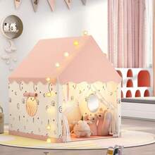 RonHam [户外休闲玩具] 趣味儿童游戏帐篷，精致公主童话城堡，米色和粉色两种款式，游戏屋帐篷，儿童秘密基地和睡觉帐篷，便携式娱乐游戏屋，送给孩子的理想节日礼物，圣诞礼物，沙滩玩具，不含配件和灯具