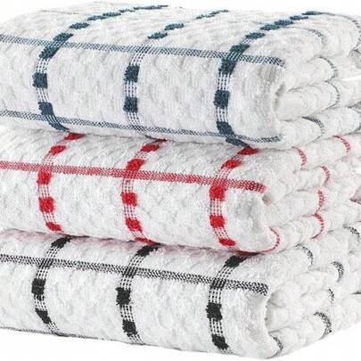 Soft & Absorbent Tea Towels – 70 X 40 Cm Extra Large, 100% Cotton Terry Towelling Kitchen Towels Set