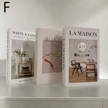 3 Peças Decoração de Livro Falso Dobrável Moderna, Estante de Livros Decorativa Minimalista Ornamento de Mesa