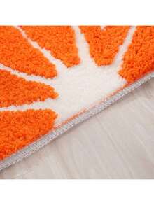 跨境可爱卡通风格仿羊毛床边垫，可爱椅子/摇椅毯，地板地毯，玄关装饰，浴室装饰，厨房装饰，厨房地毯 - 橘色 - 查看 3