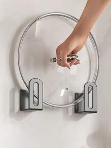 2 pièces Porte-couvercle de pot sans perçage, étagère multifonctionnelle de cuisine pour planche à découper, couvercle de casserole, salle de bain, balcon, étagère de rangement murale