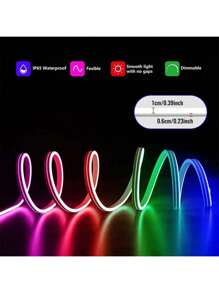 RGB Flexible Neon Light Strip, USB Powered With Remote Control, Multi-Color Switching, DIY For TV Backdrop, Living Room Decor, Gaming Room, Christmas & Halloween Decoration
