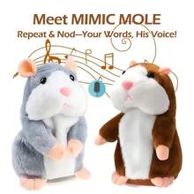 Juguete de peluche de hámster eléctrico parlante lindo, aprende a imitar el habla y asentir. Juguete de peluche interactivo de hámster, regalo para bebés, juguetes de peluche, juguetes, costura, lujoso, regalo para niñas, juguete de ratón de peluche. - Multicolor - Ver 5
