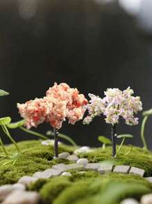 4pcs Artificial Model Trees, Miniature Tree Scene KitSimulated Plants, Garden Micro Landscape Decor, Bright PVC Artificial Green Decoration, Suitable For Aquarium, Fairy Garden And Glass Container, Colorful And Realistic Leaf Design