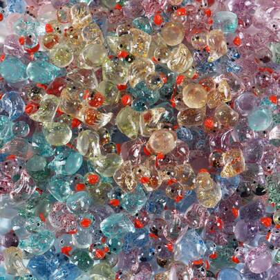 20pcs Glitter Mini Duck Resin Figurines, Random Style Micro Landscape Decor Accessories For DIY Craft And Miniature Moss Terrarium