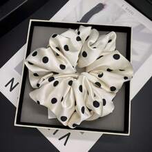 2个/1个优雅波点发圈，适合女性日常使用的头发配饰，发绳，发圈，洗脸马尾辫发饰 - 彩色 - 查看 8