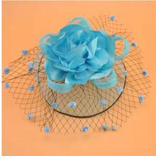 Elegant Floral Bridal Wedding Charming Headpiece Party Stage Hair Accessory Hat Organza Veil Decor Hat, Green, Tiny Hats, Derby Hat, Mini Fascinator, Mini Top Hat , Mini Cap, Rave Accessories