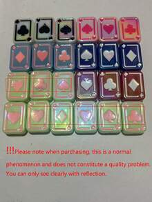 10 chiếc ngẫu nhiên phong cách mới đầy màu sắc nhỏ giọt dầu chơi bài Acrylic sơn UV lỗ trung tâm hạt phụ kiện trang sức tự làm, thích hợp cho dây đeo điện thoại, bút và trang trí - Nhiều màu - Xem 8