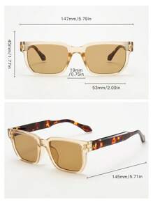 1 件男士复古方形大框高品质个性化街头风格时尚太阳镜，适合驾驶、旅行、度假、休闲日常佩戴 - 5pcS組合裝 - 查看 6