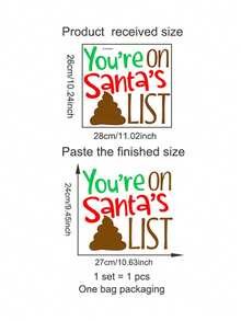 Autocolant decorativ pentru baie cu Moș Crăciun amuzant - Autocolant de perete de Crăciun cu text parodic umoristic, autoadeziv, ușor de dezlipit și lipit, autocolant de perete detașabil, decor festiv de Crăciun tip casă de la țară pentru sufragerie, bucătărie sau baie, decor de Crăciun pentru baie, decor de Crăciun