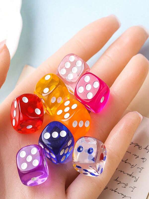 Set de 20 piezas/10 piezas de dados de juego, dados translúcidos redondeados y vintage de 6 caras Dyedunitaa para juegos de mesa, fiestas, vacaciones, juegos familiares, herramientas de enseñanza de matemáticas, accesorios para el aula, juego Dada, accesorios para mesa de vino, dados de color macarrón transparente, accesorios para fiestas, rellenos de regalos, accesorios para ambiente festivo