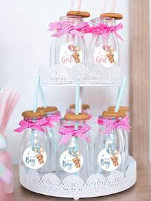 80pcs Gender Reveal Stickers For Boy Or Girl - A Set Of 80 Beautifully Designed Labels Suitable For Baby Shower And Gender Reveal Parties - Multicolor - View 6