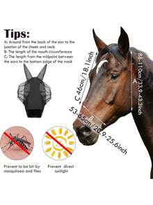 1pc Anti-Mosquito Horse Head Mask, Breathable Horse Face Mask With Various Prints, Horse Riding Supplies To Protect Eyes And Ears