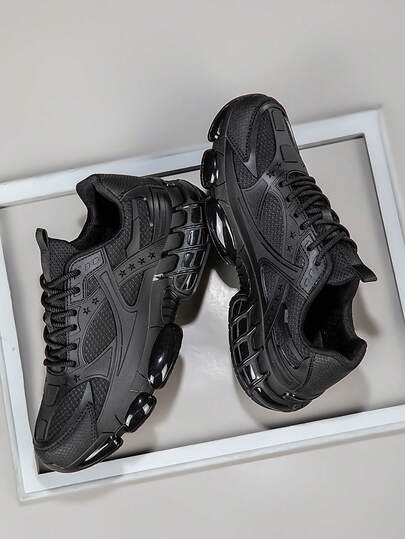 男士低帮运动鞋，休闲跑步鞋，慢跑鞋，步行鞋，时尚款式，黑色，网球鞋，街头运动鞋，防滑户外男士圆头运动鞋，百搭学生鞋