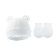 2 piezas/set Gorro con cierre para bebé recién nacido y manoplas, regalo para baby shower - 2 piezas - Ver 8