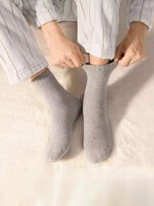 男士加厚保暖袜（1/4双），内衬保暖层，及踝/中筒长度，舒适柔软，适合休闲、商务、室内穿着，冬季保暖温度低至-5℃，温暖舒适。 - 彩色 - 查看 5