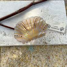 Premium Elegant Large Claw Hair Clip With Faux Pearl Tassel, Girl's Cute Ocean Style Series Barrette Hair Accessory, Bow Hair Clip For Princess Style Hair Clips Hair Jaw Clip Hair Clamps Hair Clutch Hair Catcher Clip